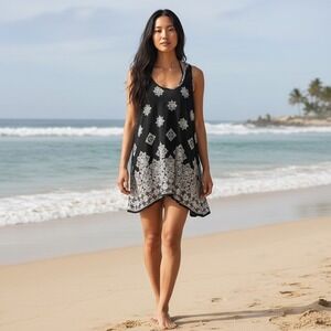 Portocruz NEW Medallion Racerback Swim Cover Up Dress Beach Resortwear Cruise S